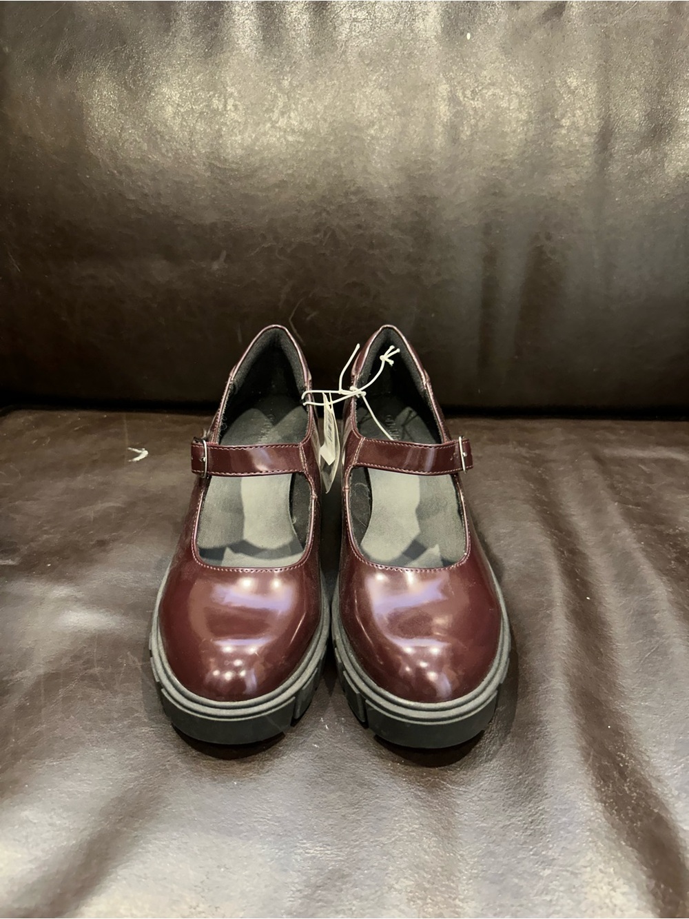 Women’s Mary Jane Platform Shoes in Burgundy lug sole sz 8